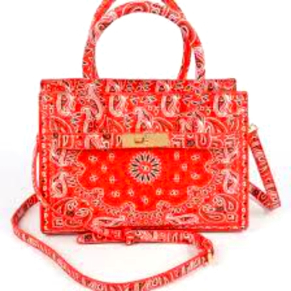 Red Bandana Print Purse
